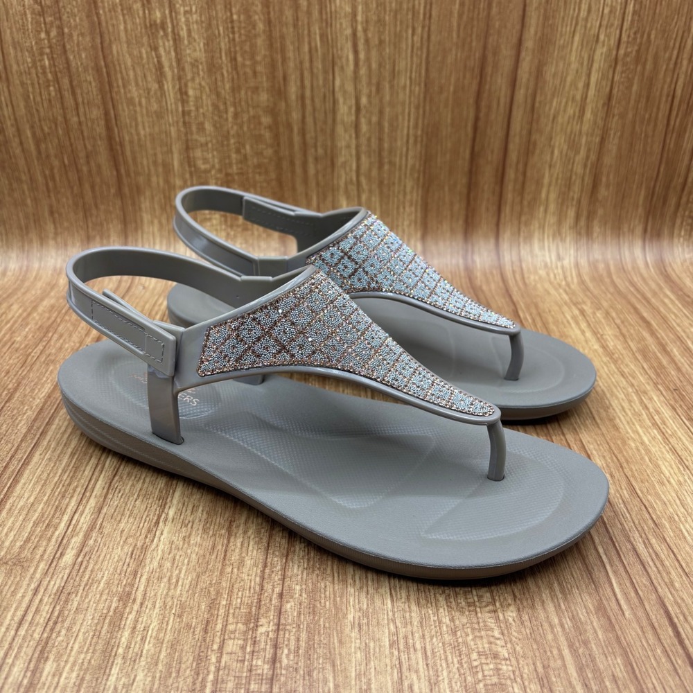 Skechers Cali Meditation Rock Crown Sandals Taupe Womens 8‎ Rhinestone Slingback